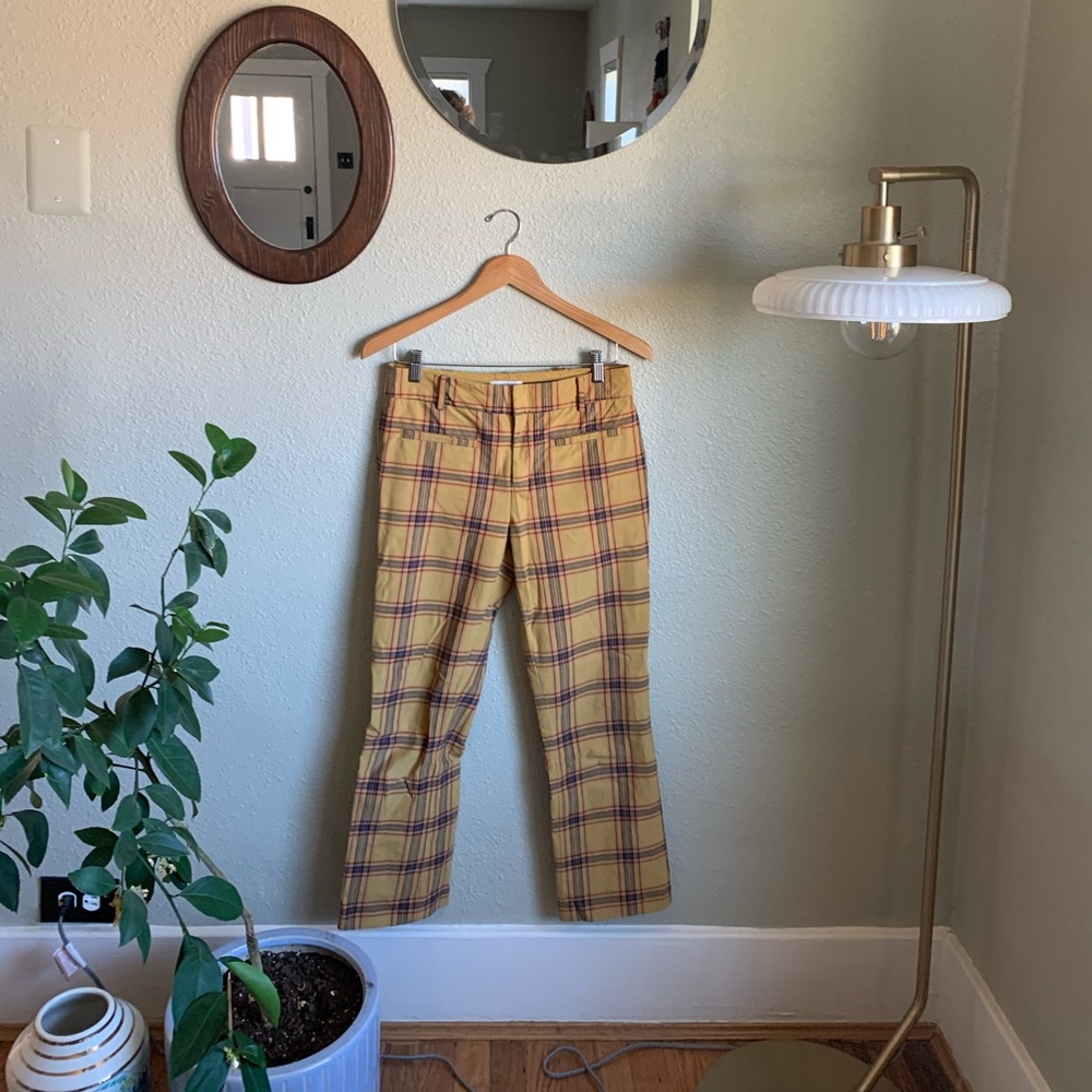Anthropologie plaid trousers